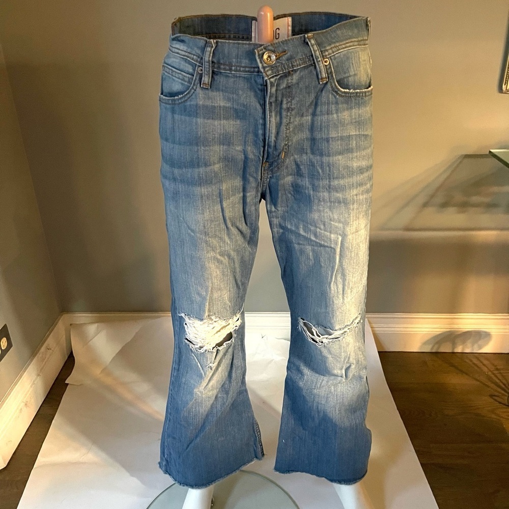 BDG Light Blue Men's Bootcut Distressed Jeans